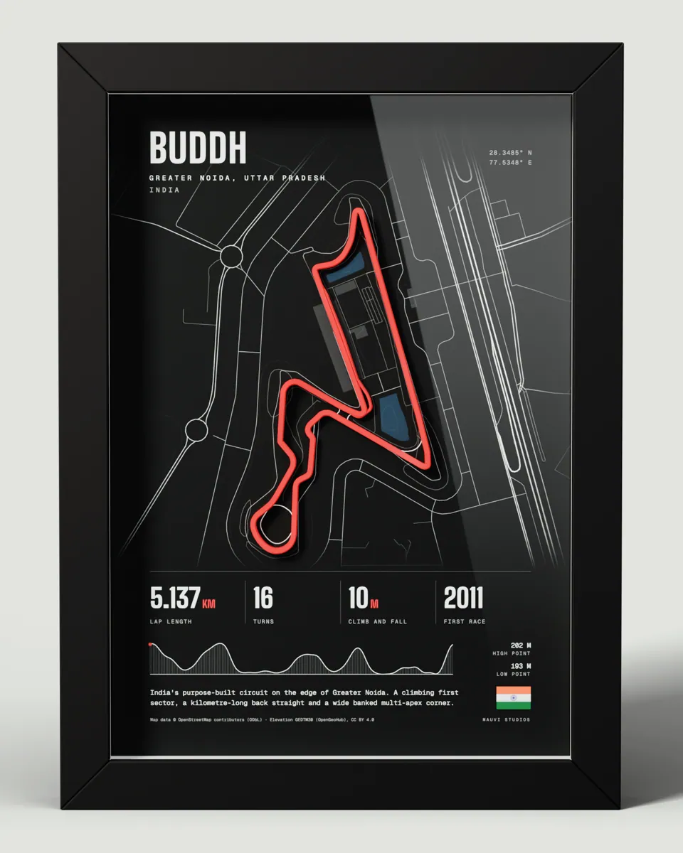 Buddh frame in the Dark design, front view