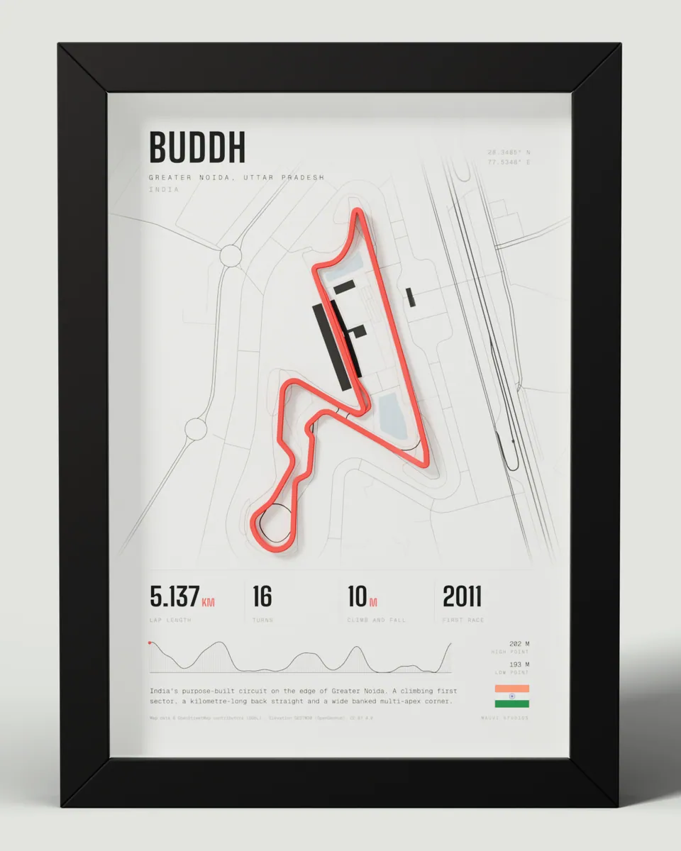 Buddh frame in the Light design, front view