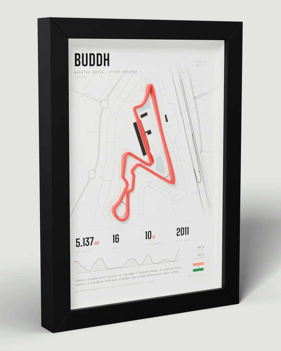 Buddh frame in the Light design, angled view