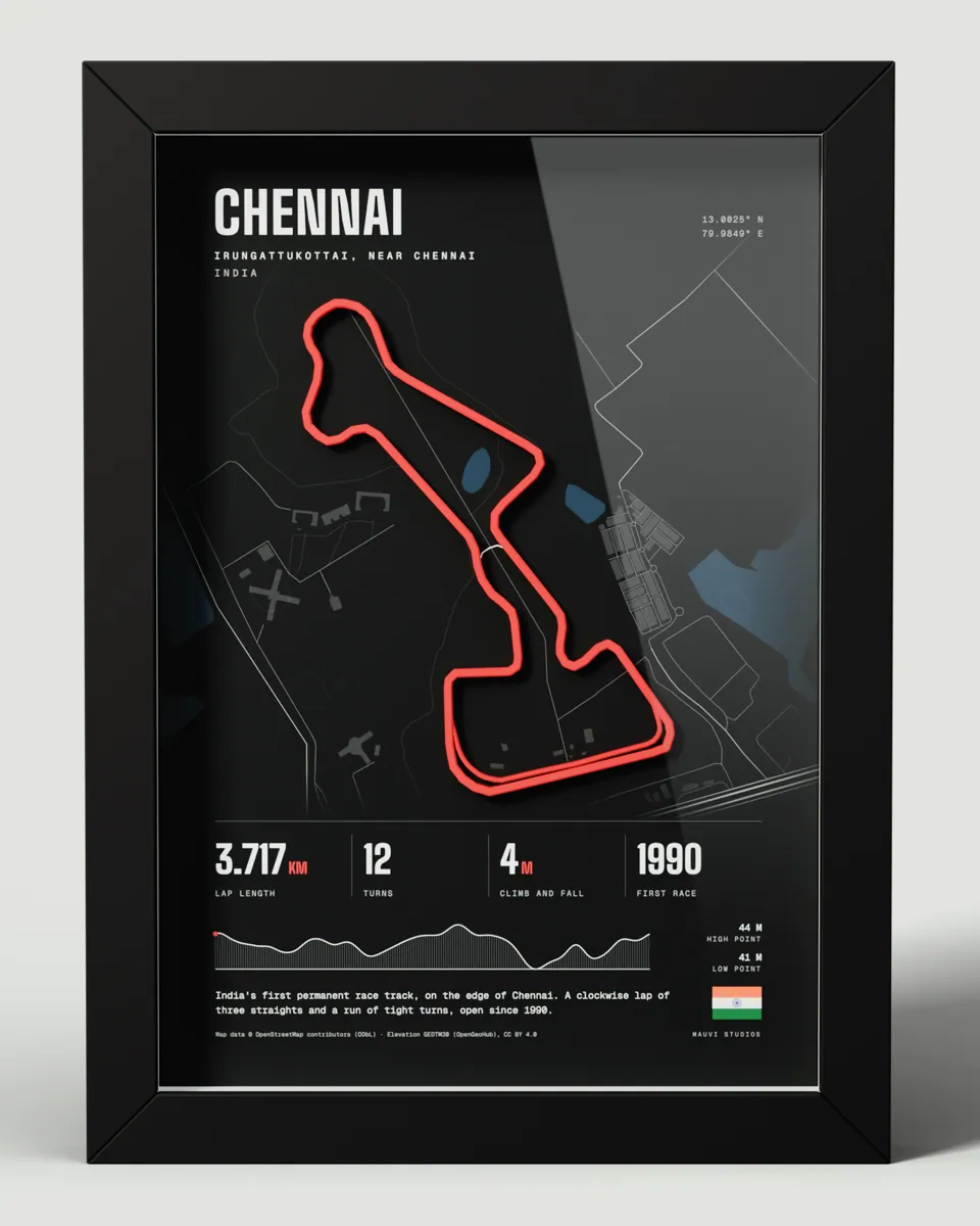 Chennai frame in the Dark design, front view