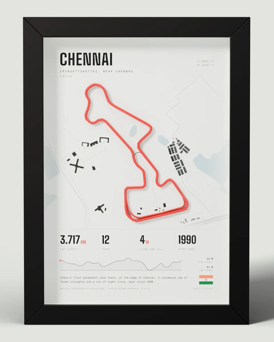 Chennai frame in the Light design, front view
