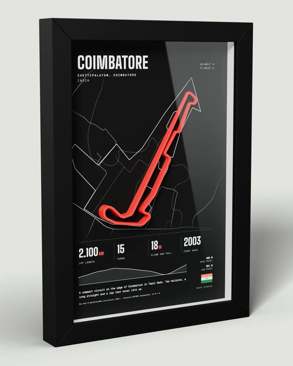 Coimbatore, India 3D track frame in the Dark design