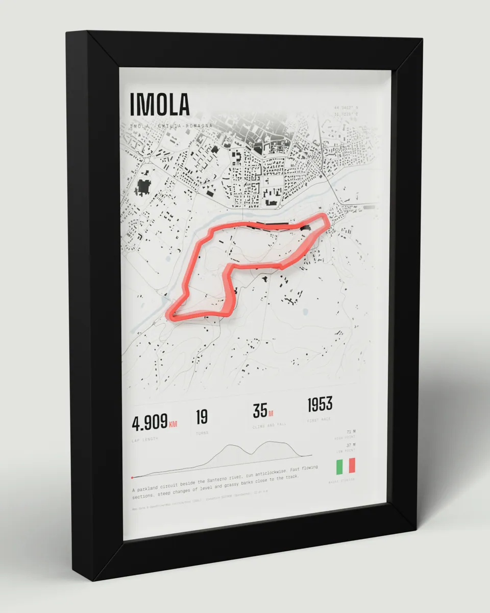 Imola frame in the Light design, angled view