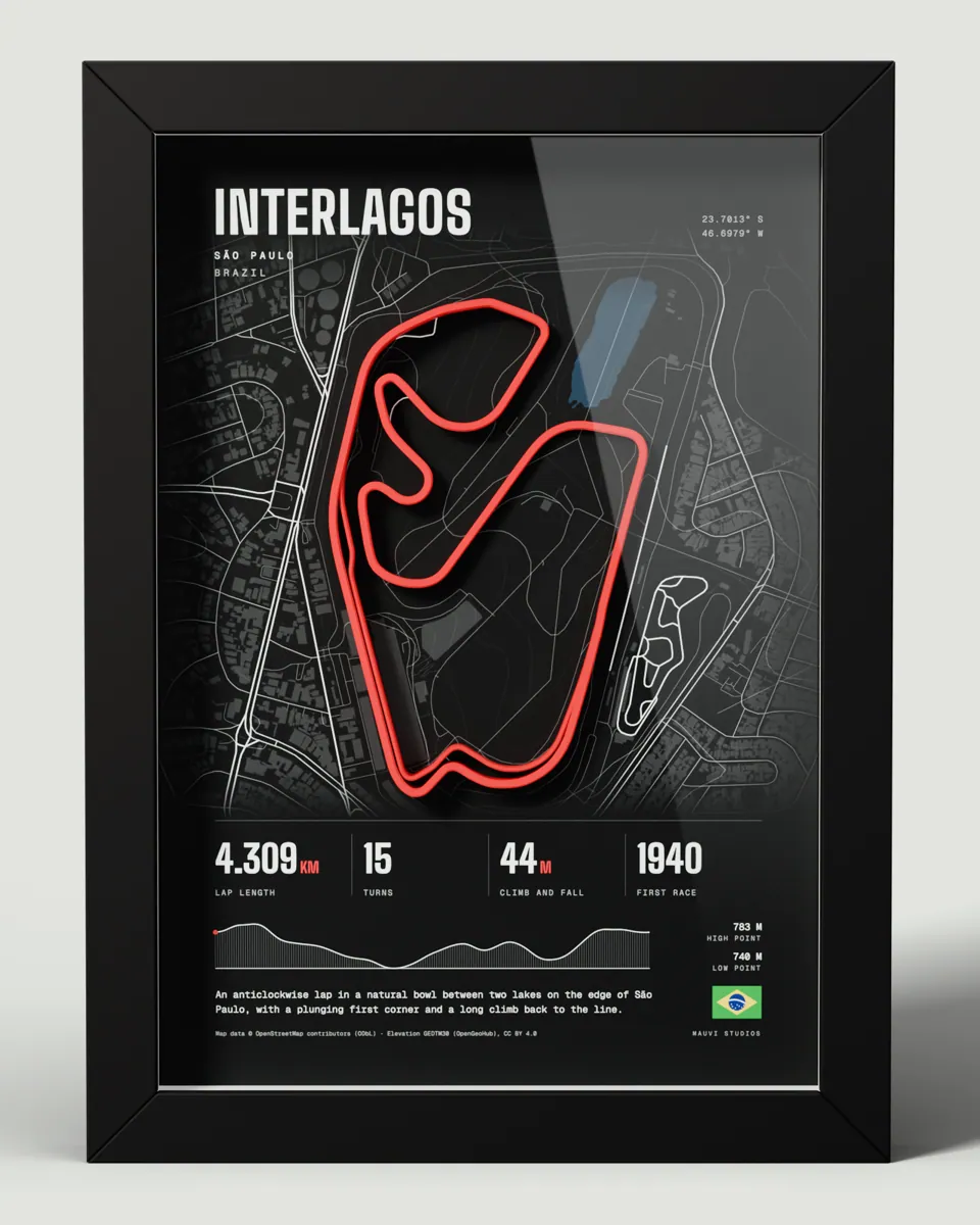 Interlagos frame in the Dark design, front view