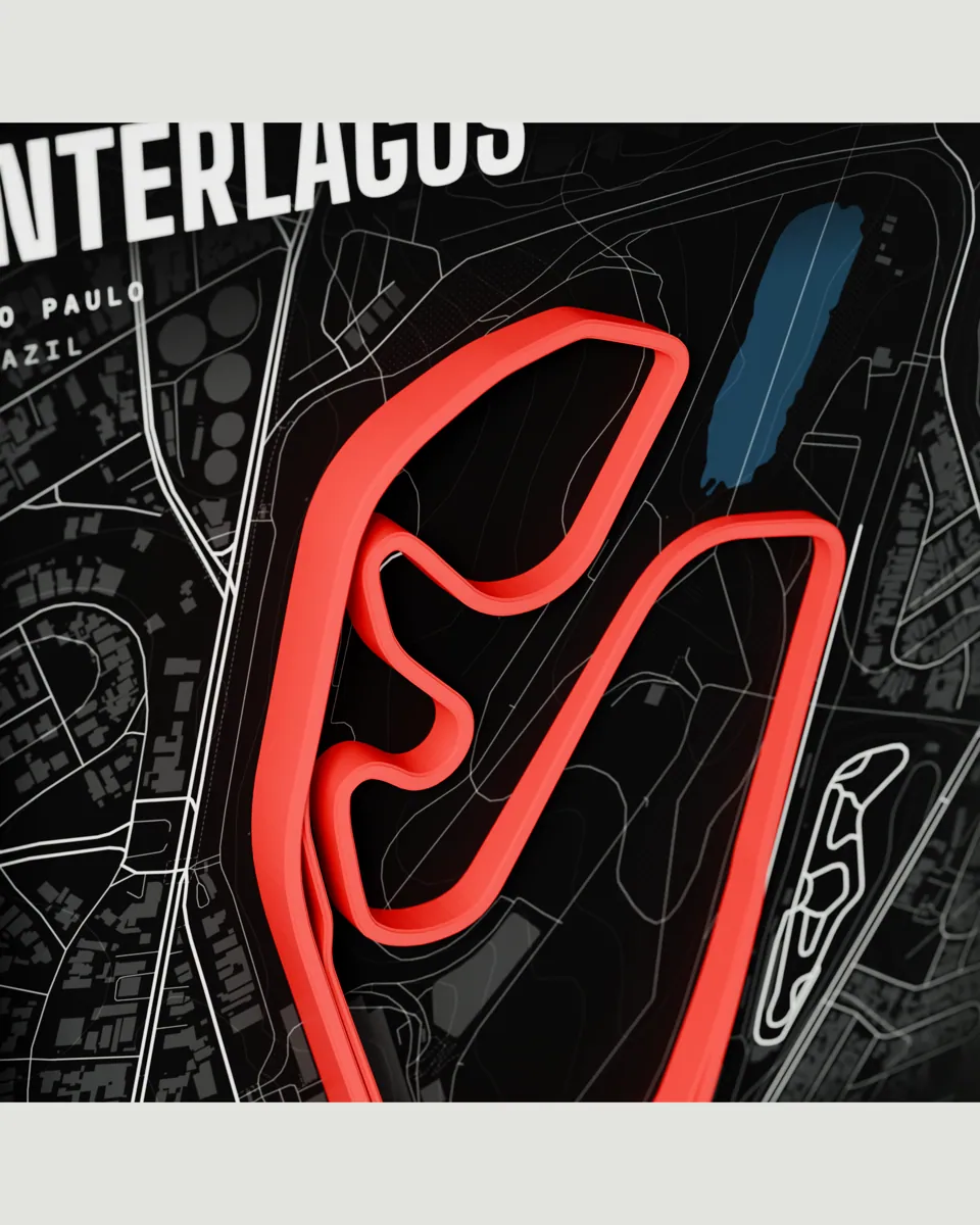 Interlagos frame in the Dark design, close-up of the relief
