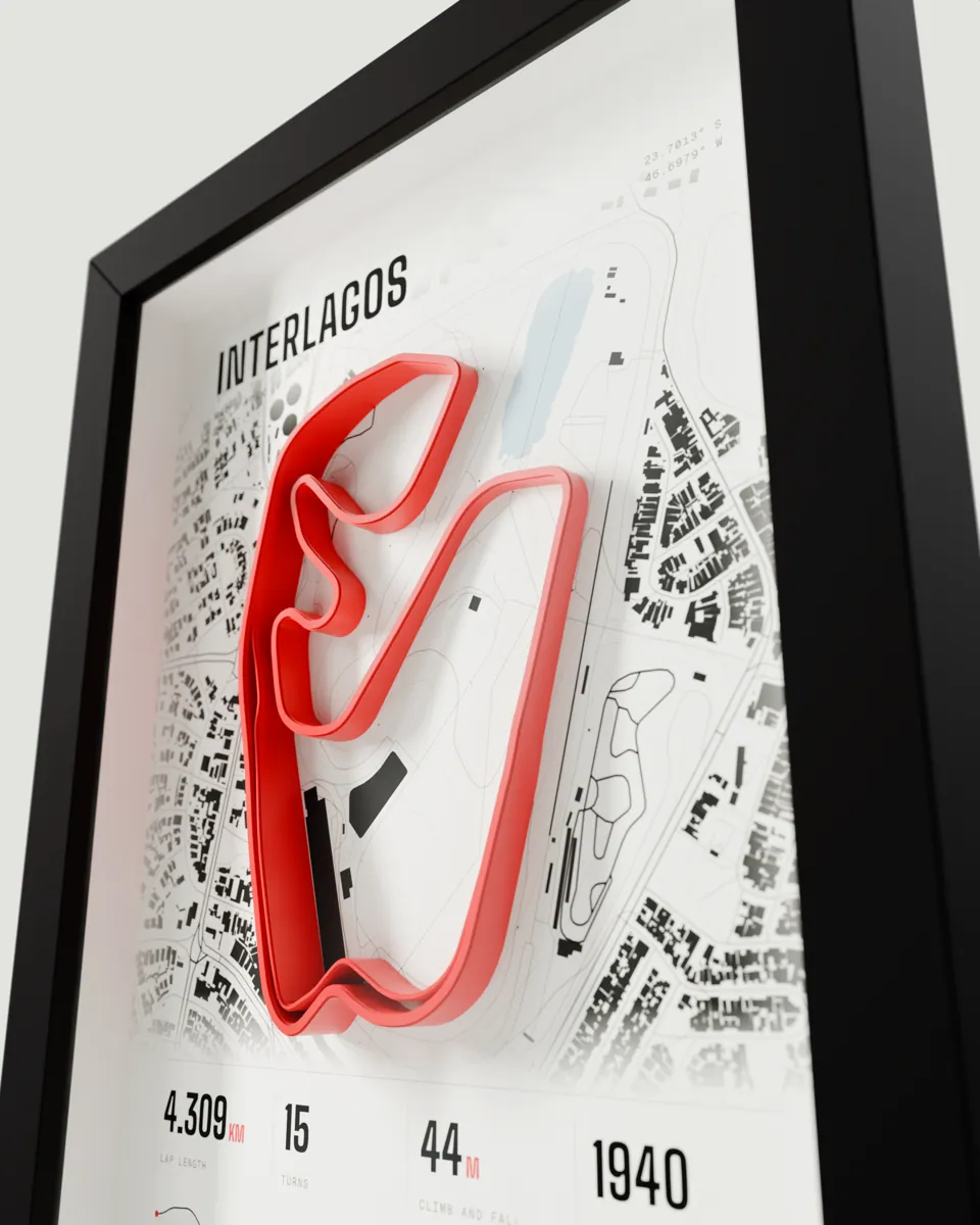 Interlagos frame in the Light design, close-up of the raised track