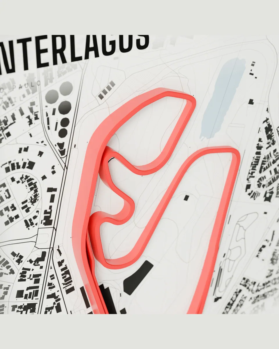 Interlagos frame in the Light design, close-up of the relief
