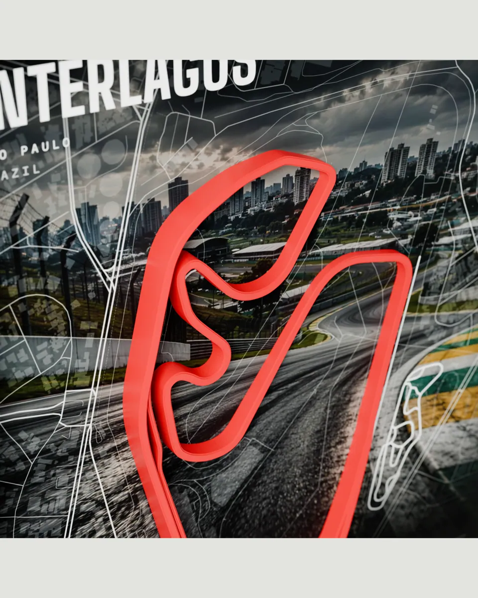 Interlagos frame in the Photo design, close-up of the relief