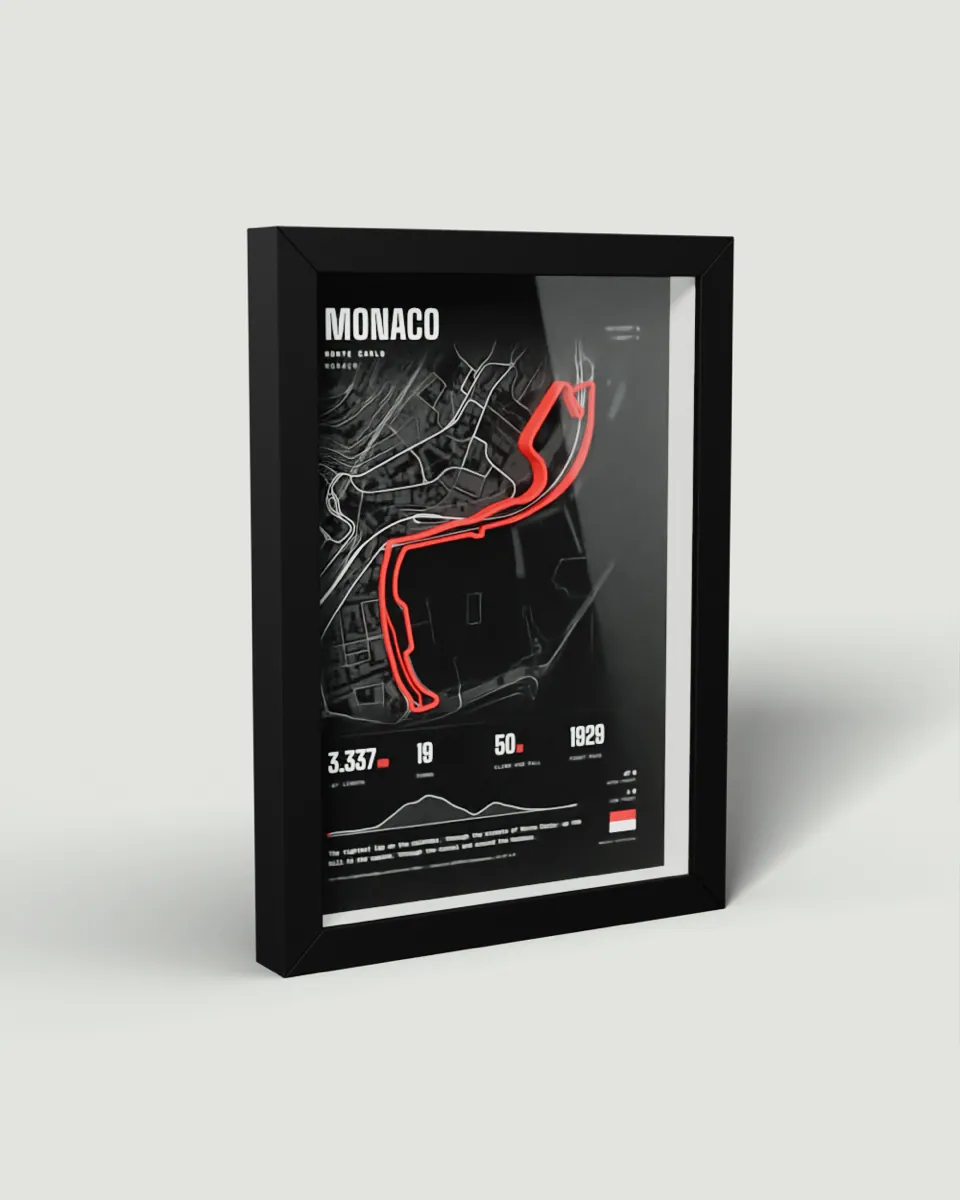 Monaco, Monaco 3D track frame in the Dark design