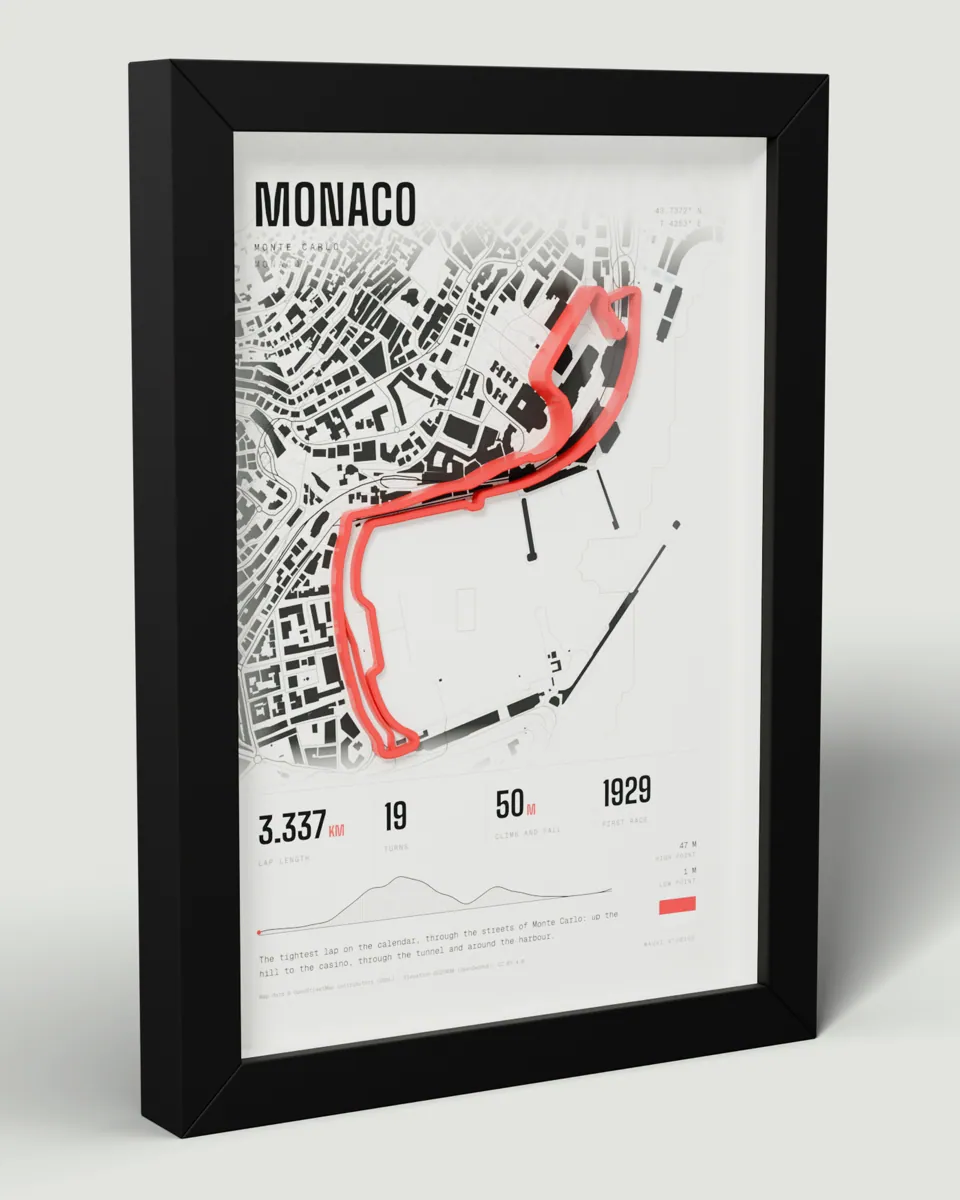 Monaco frame in the Light design, angled view