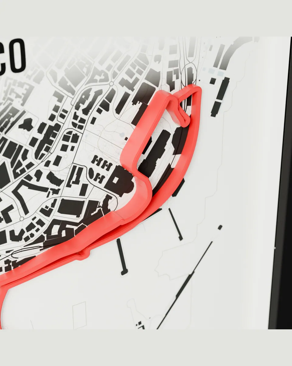 Monaco frame in the Light design, close-up of the relief