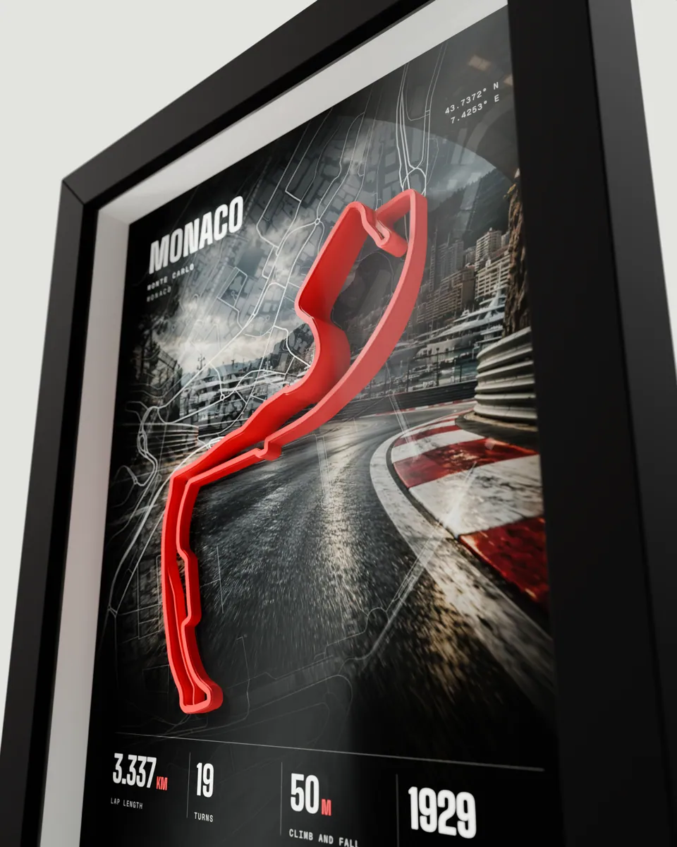 Monaco frame in the Photo design, close-up of the raised track