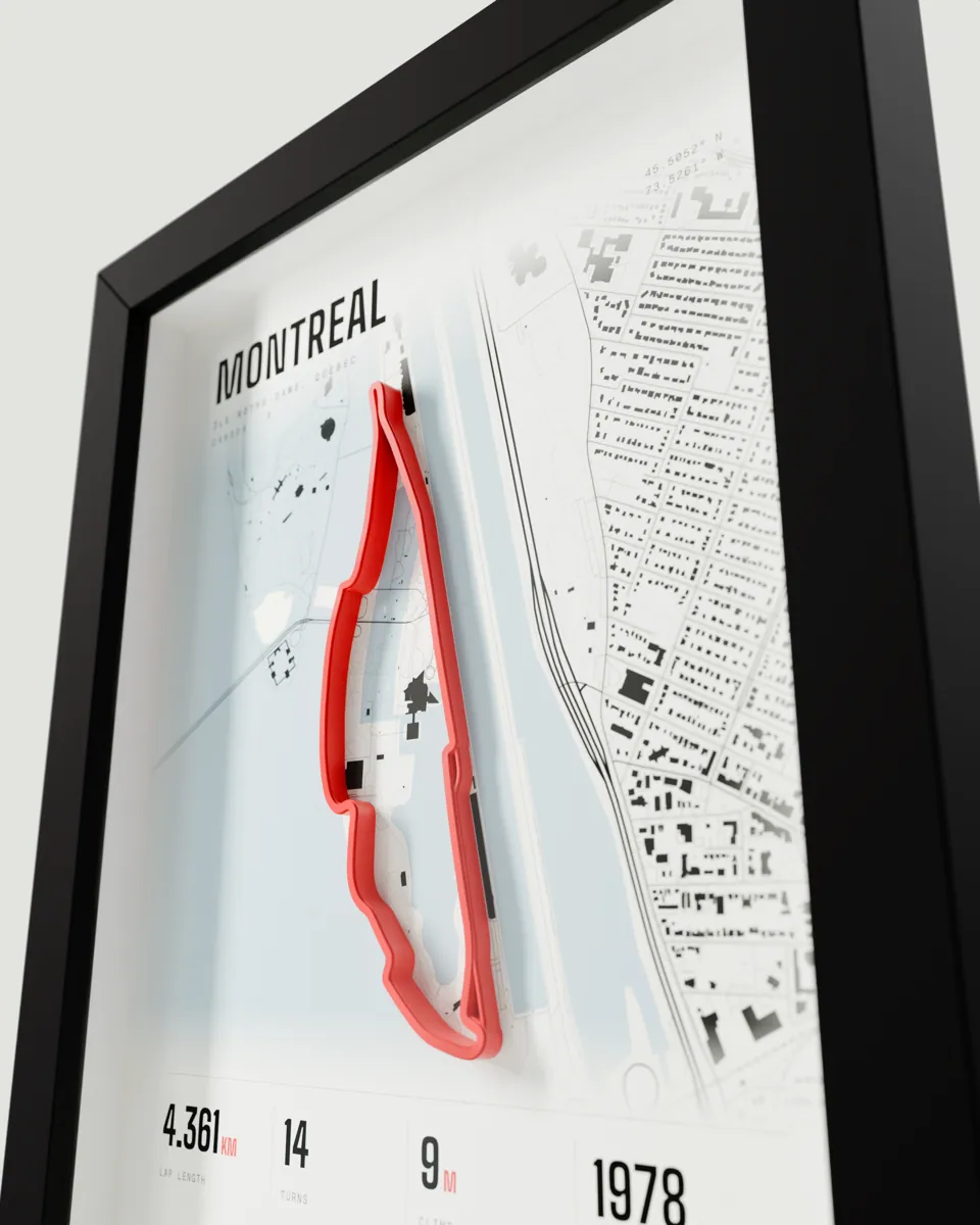 Montreal frame in the Light design, close-up of the raised track