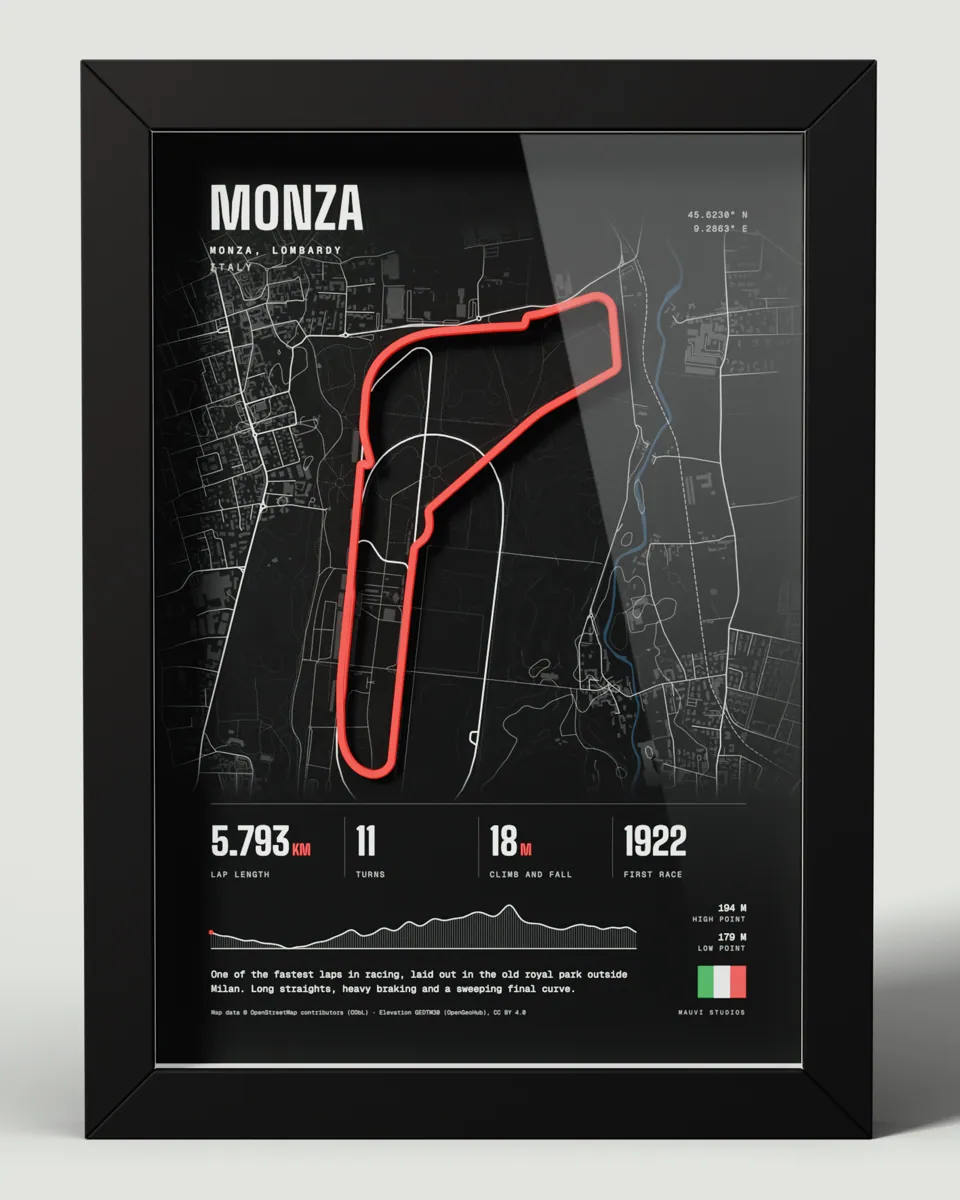 Monza frame in the Dark design, front view