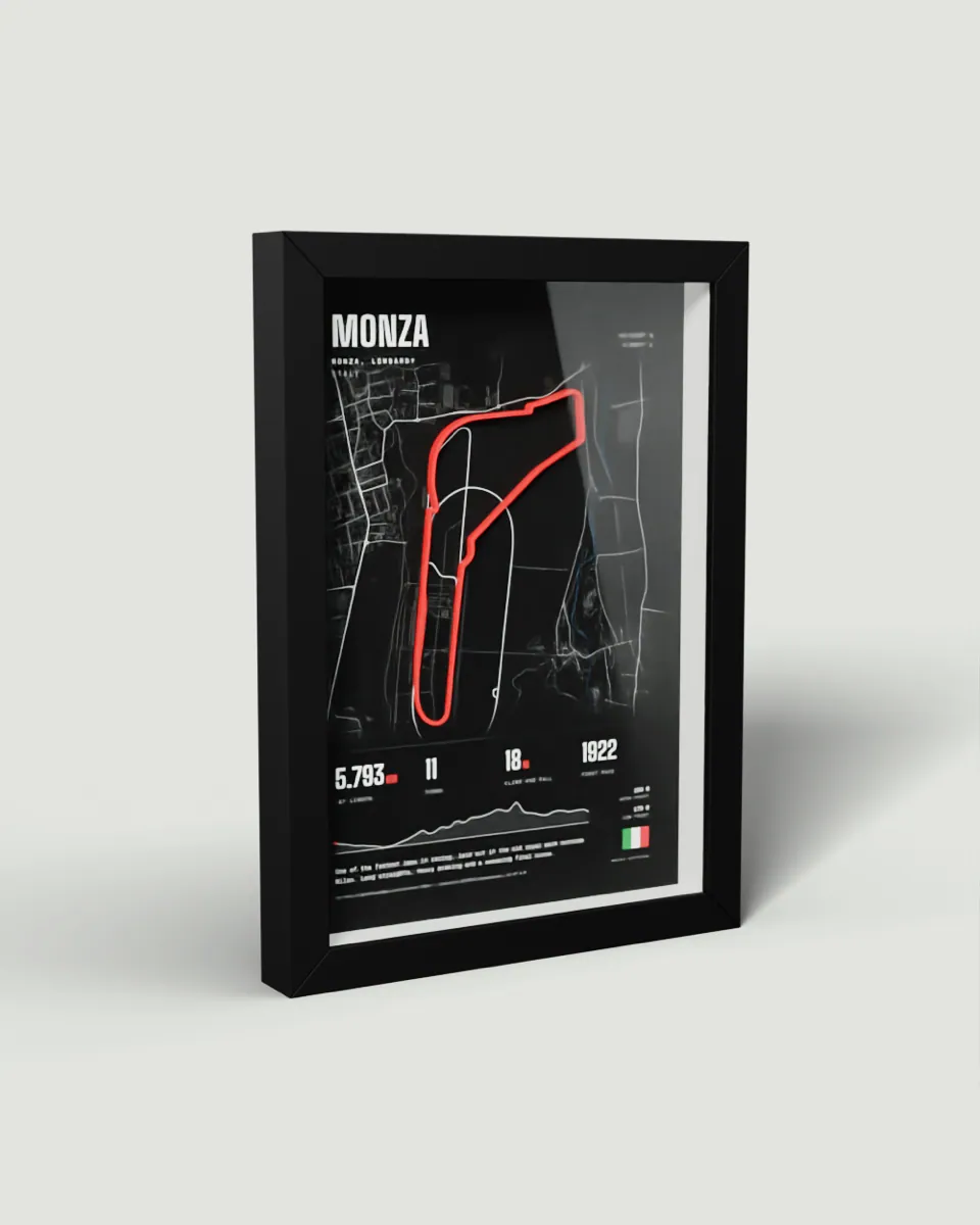 Monza, Italy 3D track frame in the Dark design