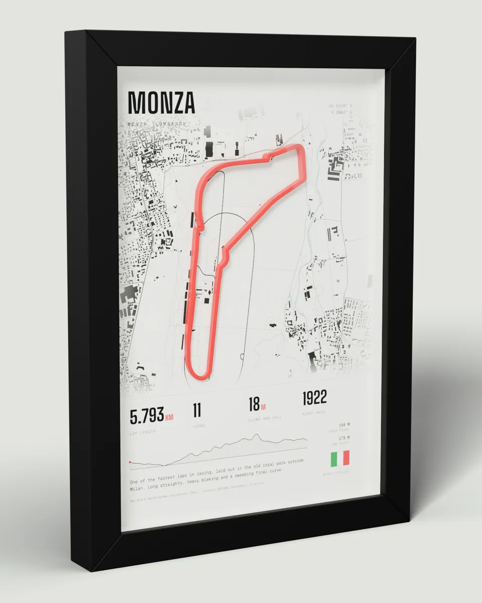 Monza, Italy frame in the Light design