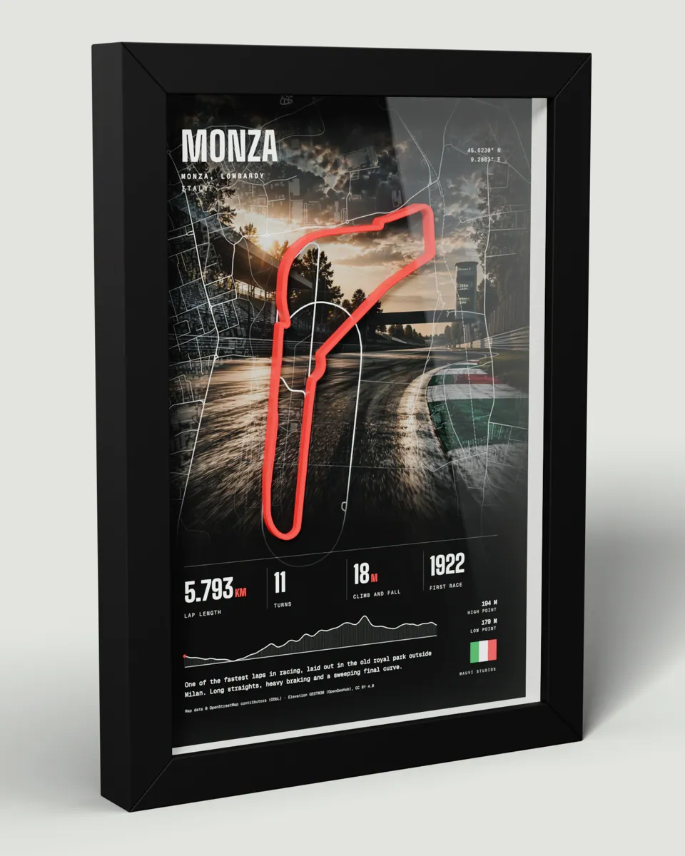 Monza frame in the Photo design, angled view