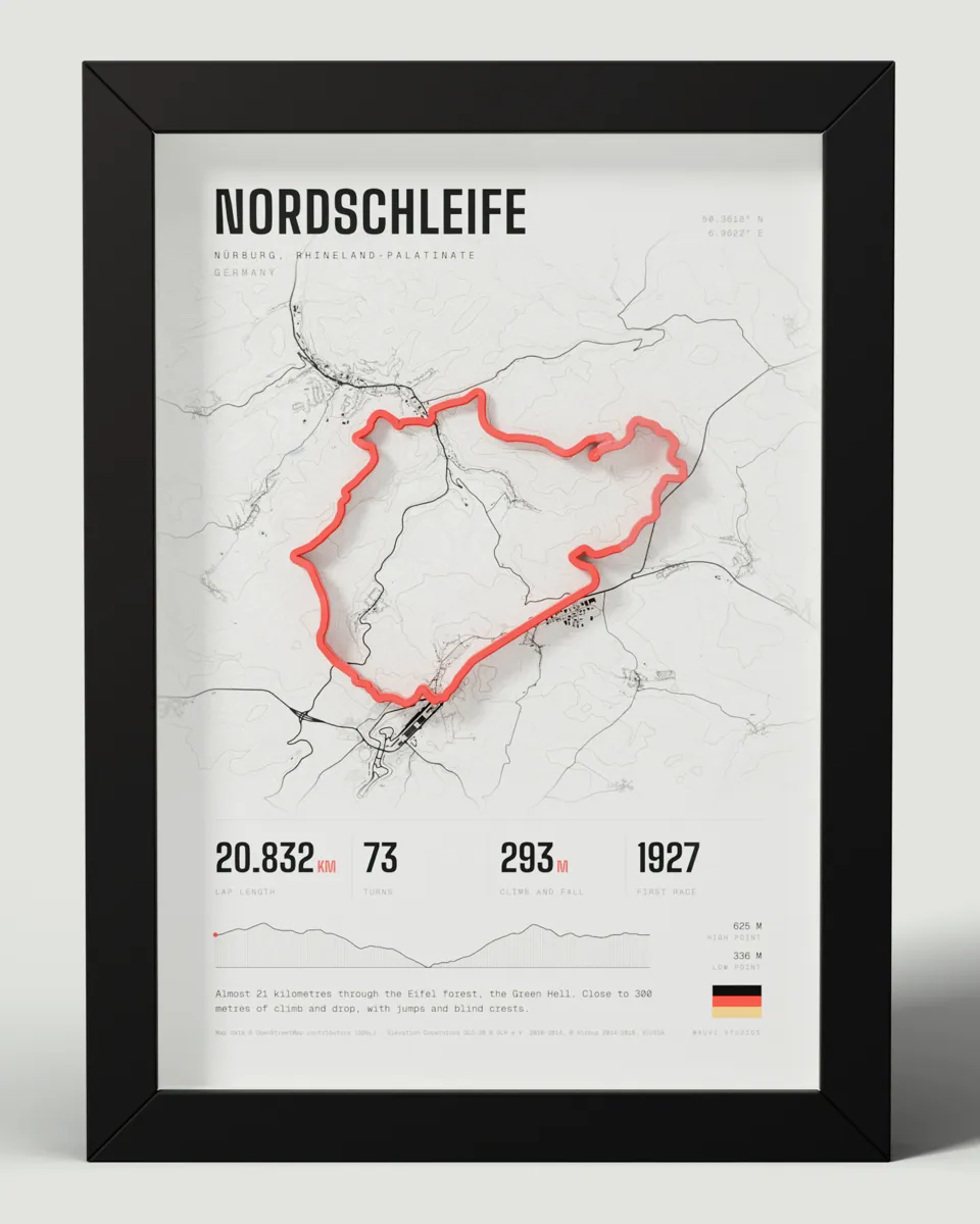 Nordschleife frame in the Light design, front view