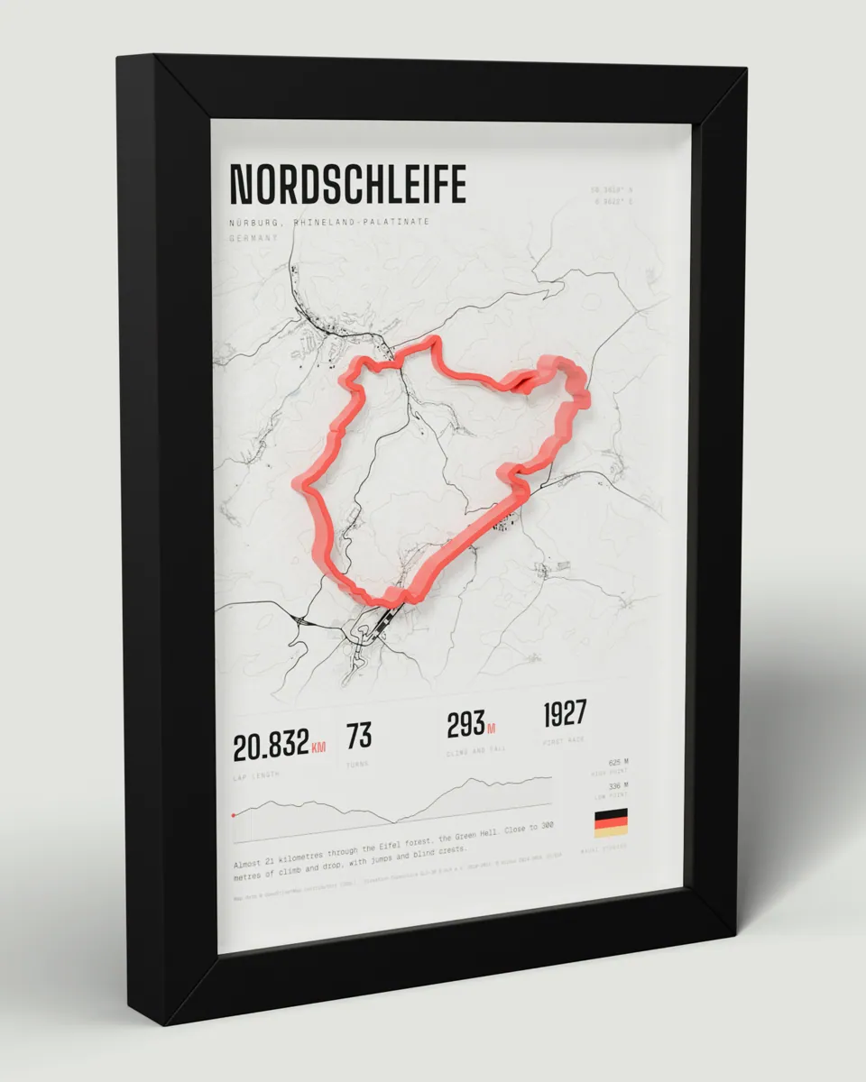 Nordschleife frame in the Light design, angled view