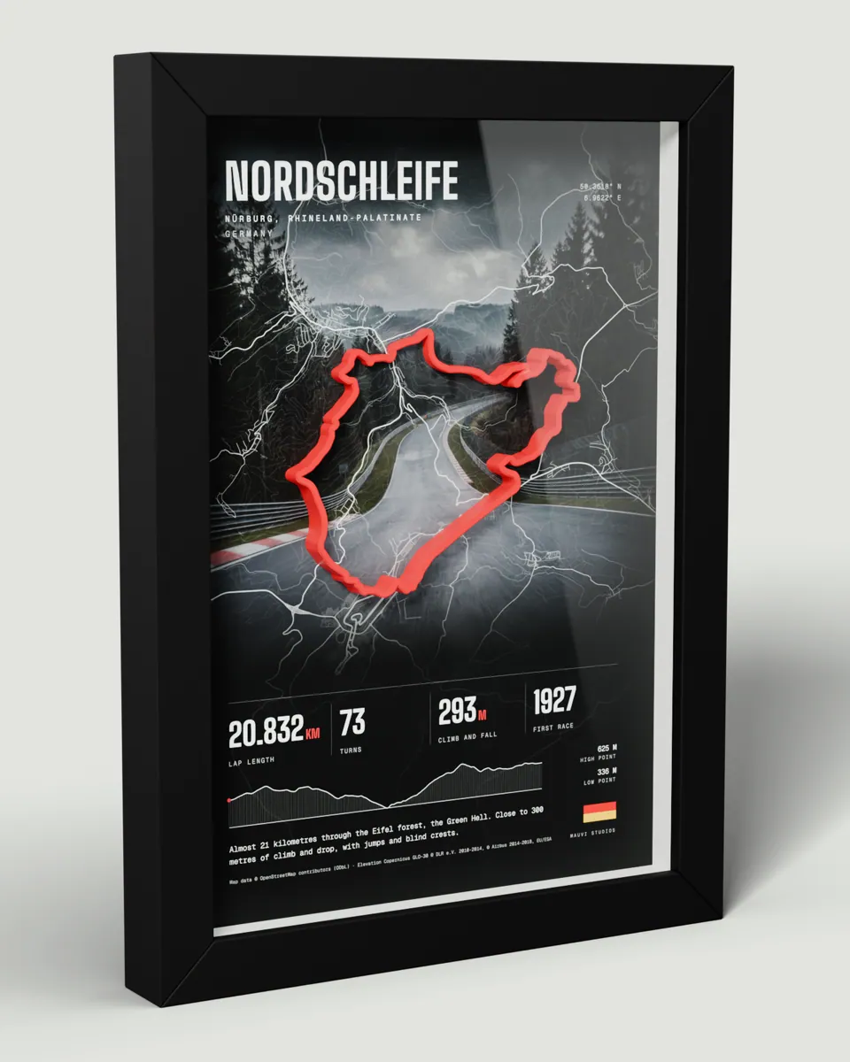 Nordschleife frame in the Photo design, angled view
