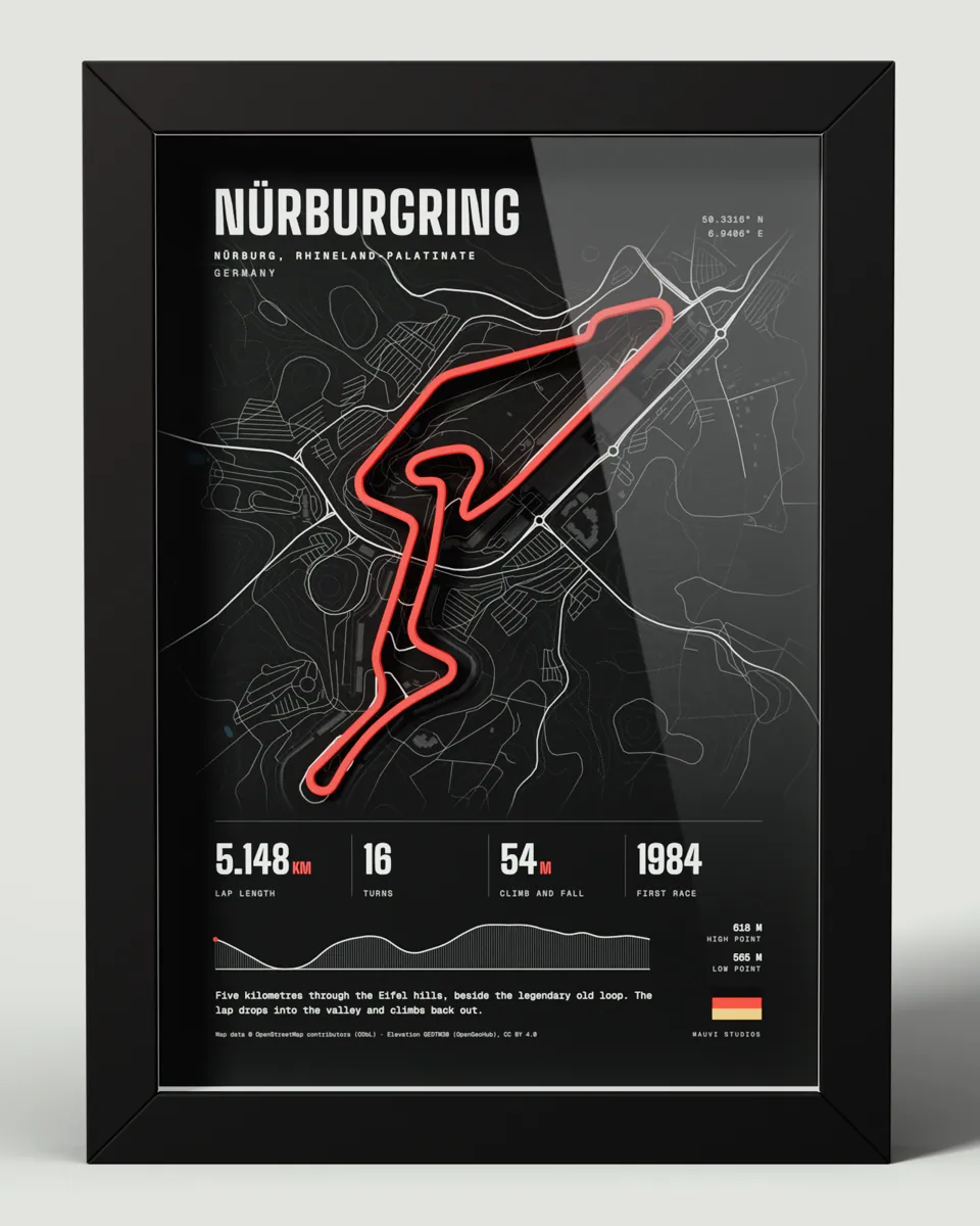 Nürburgring frame in the Dark design, front view