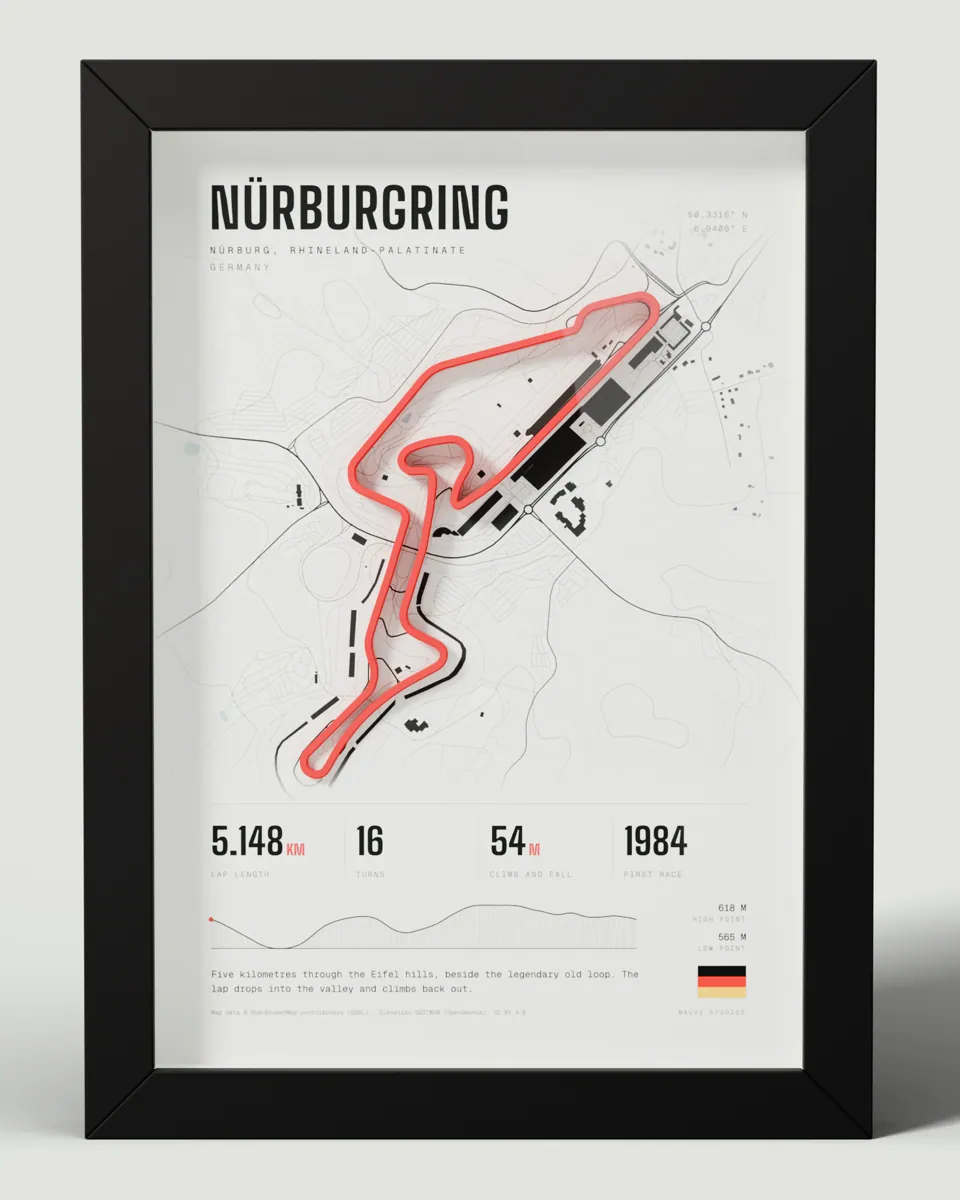 Nürburgring frame in the Light design, front view