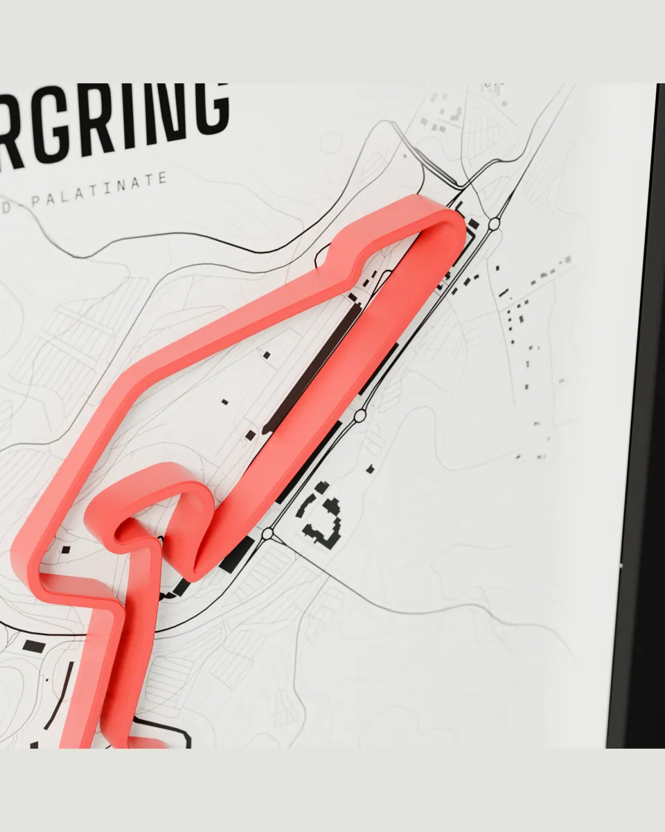 Nürburgring frame in the Light design, close-up of the relief