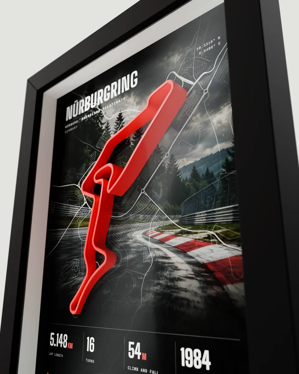 Nürburgring frame in the Photo design, close-up of the raised track