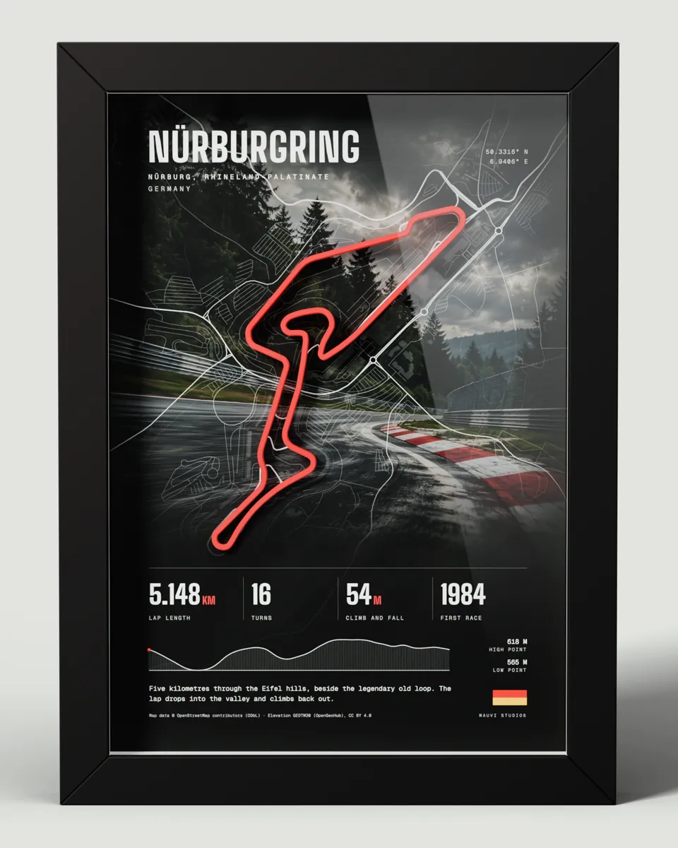 Nürburgring frame in the Photo design, front view