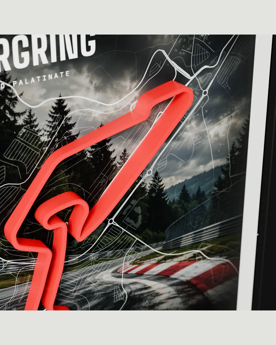 Nürburgring frame in the Photo design, close-up of the relief