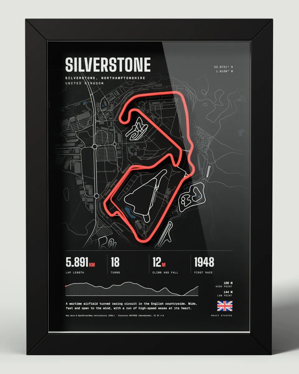 Silverstone frame in the Dark design, front view