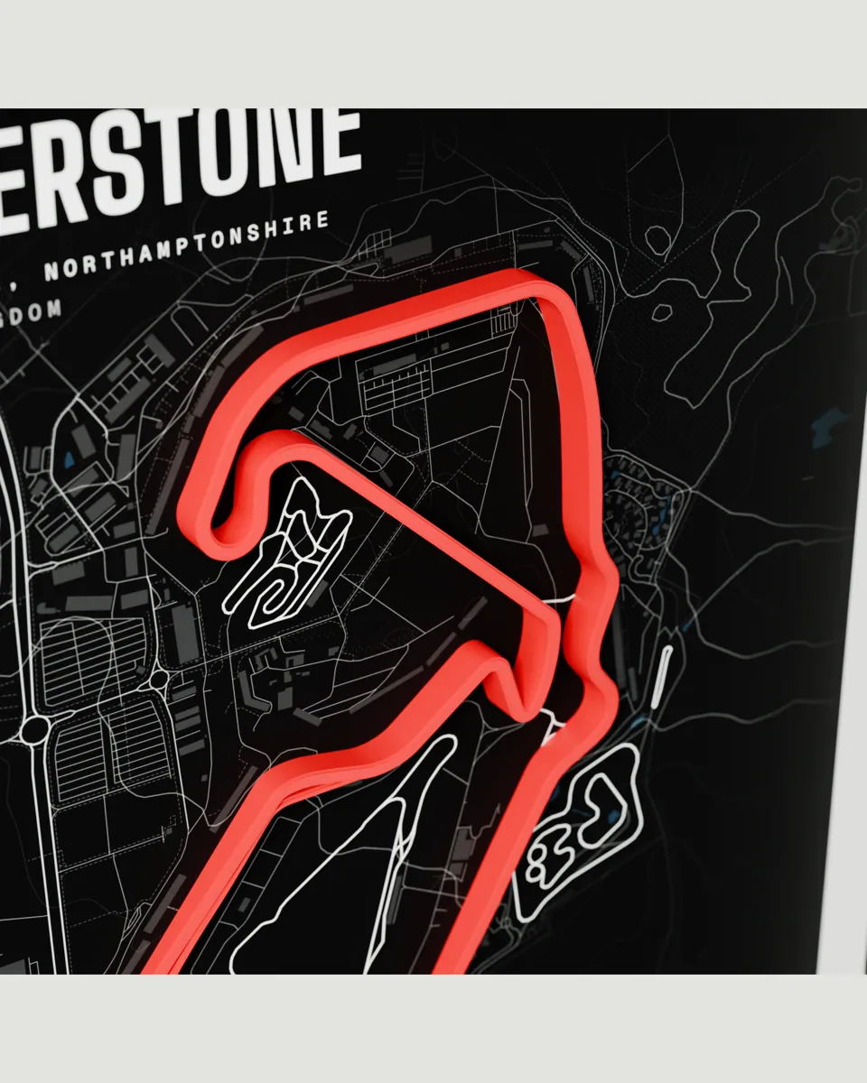 Silverstone frame in the Dark design, close-up of the relief