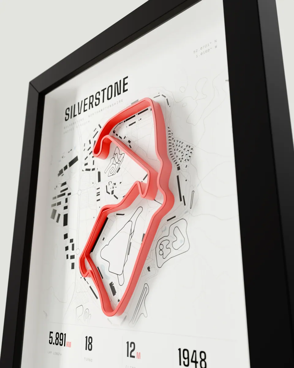 Silverstone frame in the Light design, close-up of the raised track