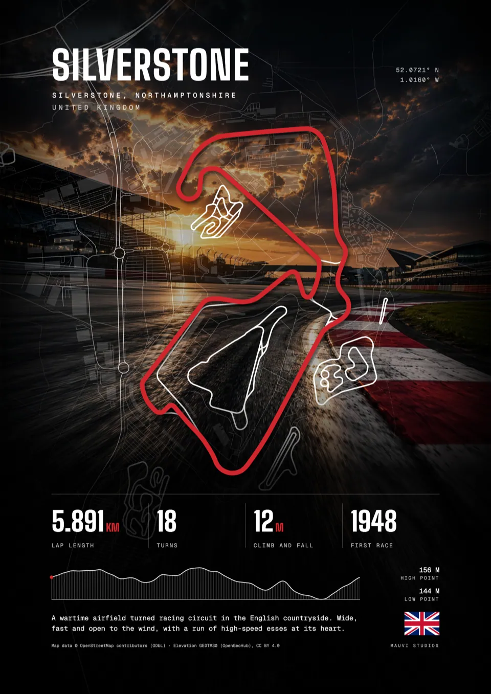 Silverstone, United Kingdom: framed poster in the Photo design, front view
