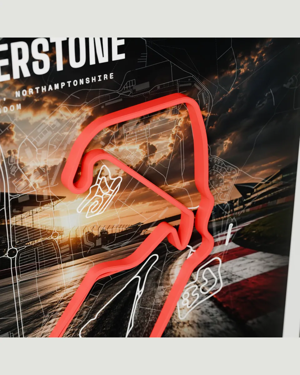 Silverstone frame in the Photo design, close-up of the relief
