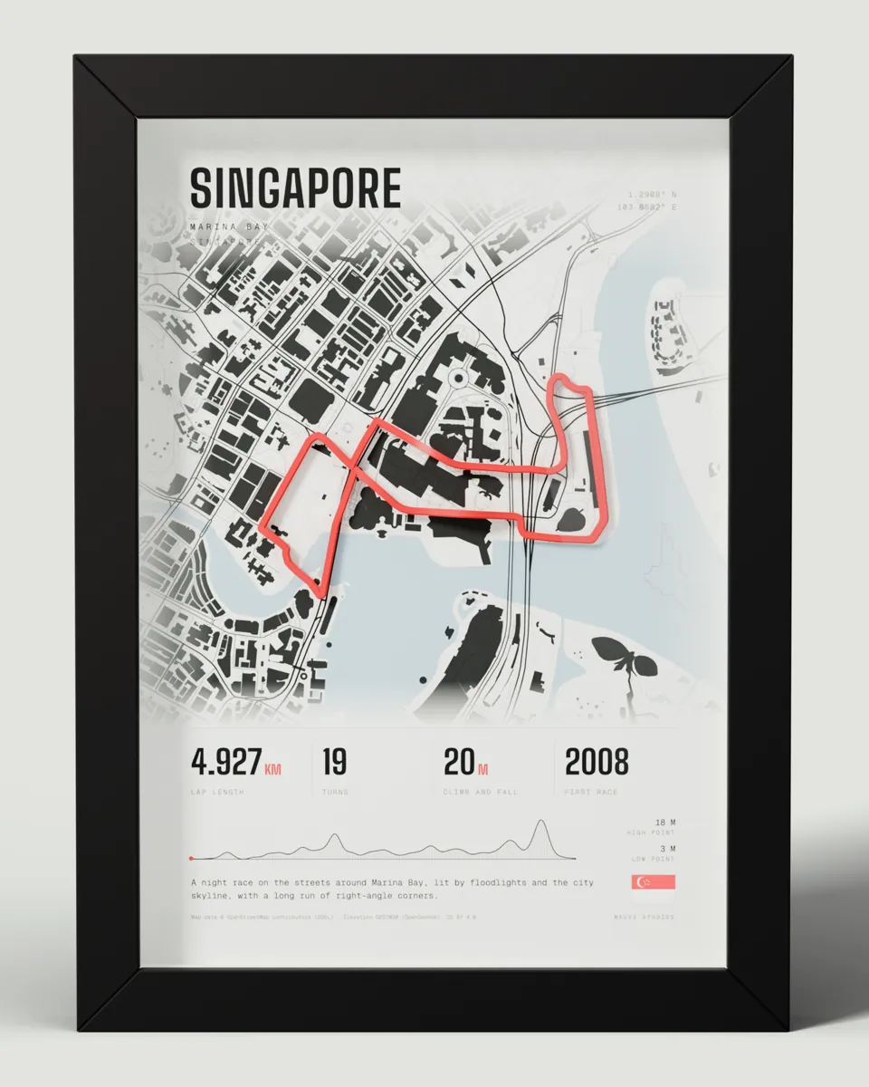 Singapore frame in the Light design, front view