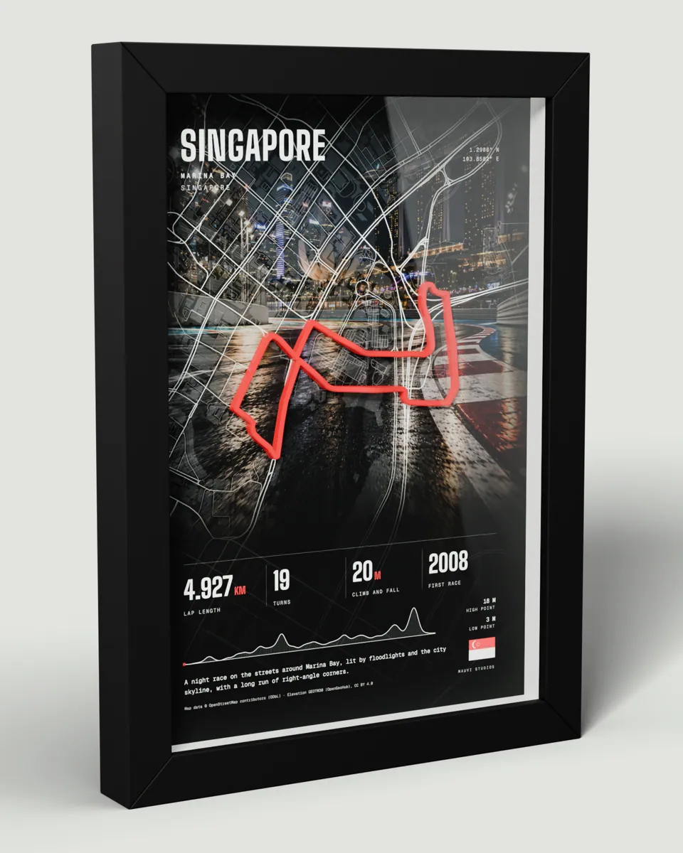Singapore frame in the Photo design, angled view