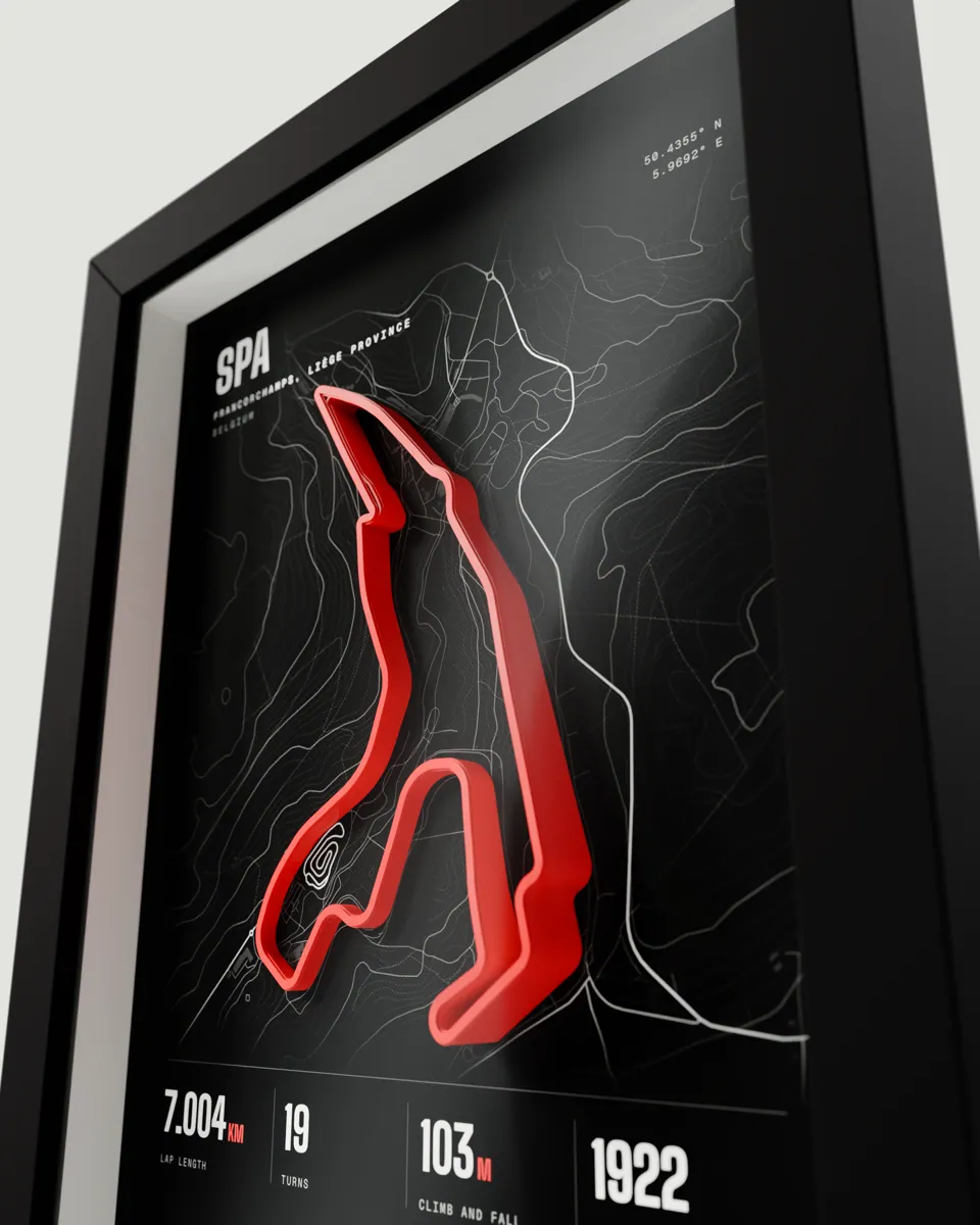 Spa frame in the Dark design, close-up of the raised track