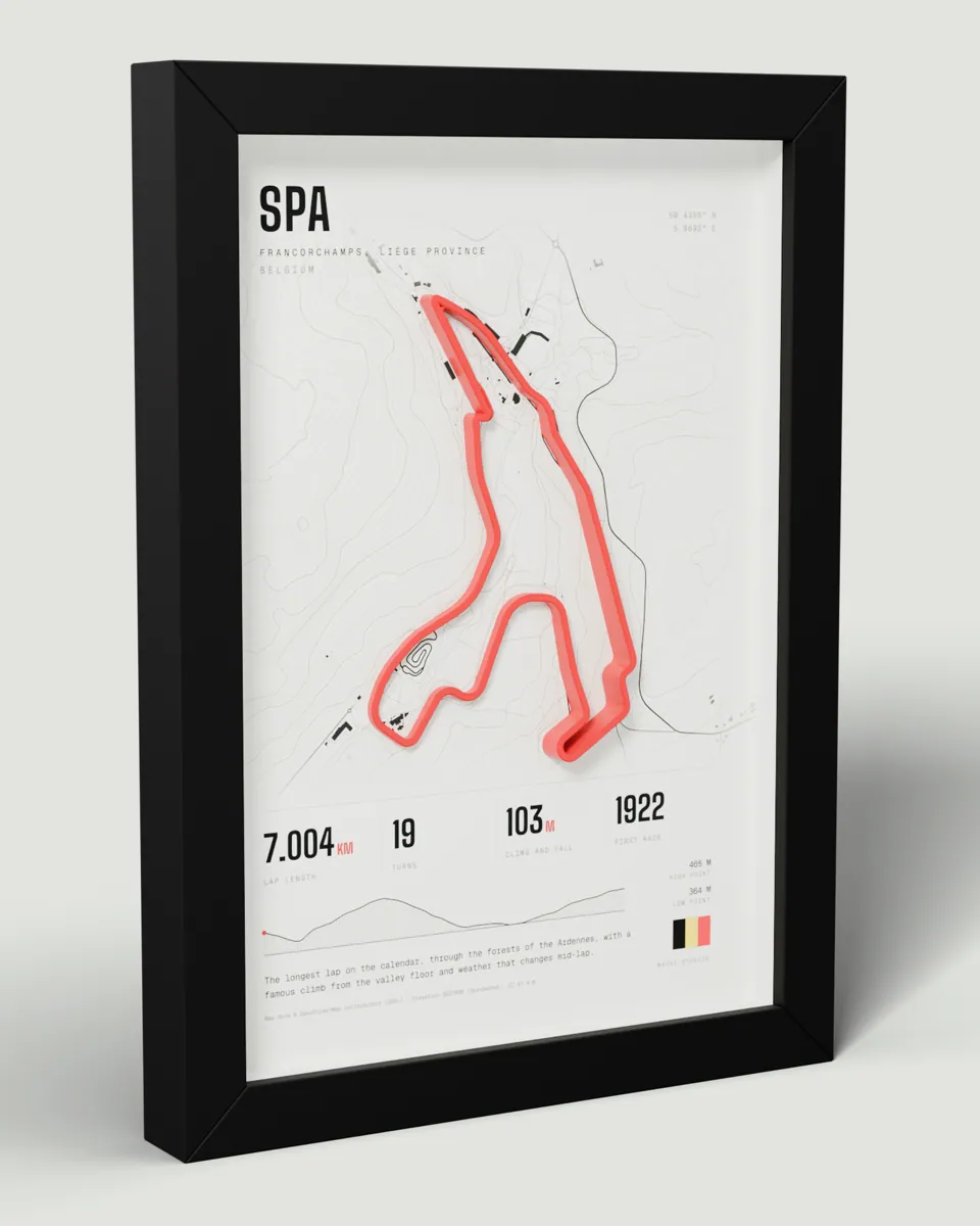 Spa frame in the Light design, angled view