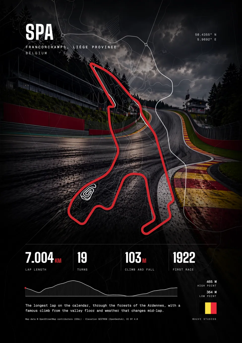 Spa, Belgium: framed poster in the Photo design, front view