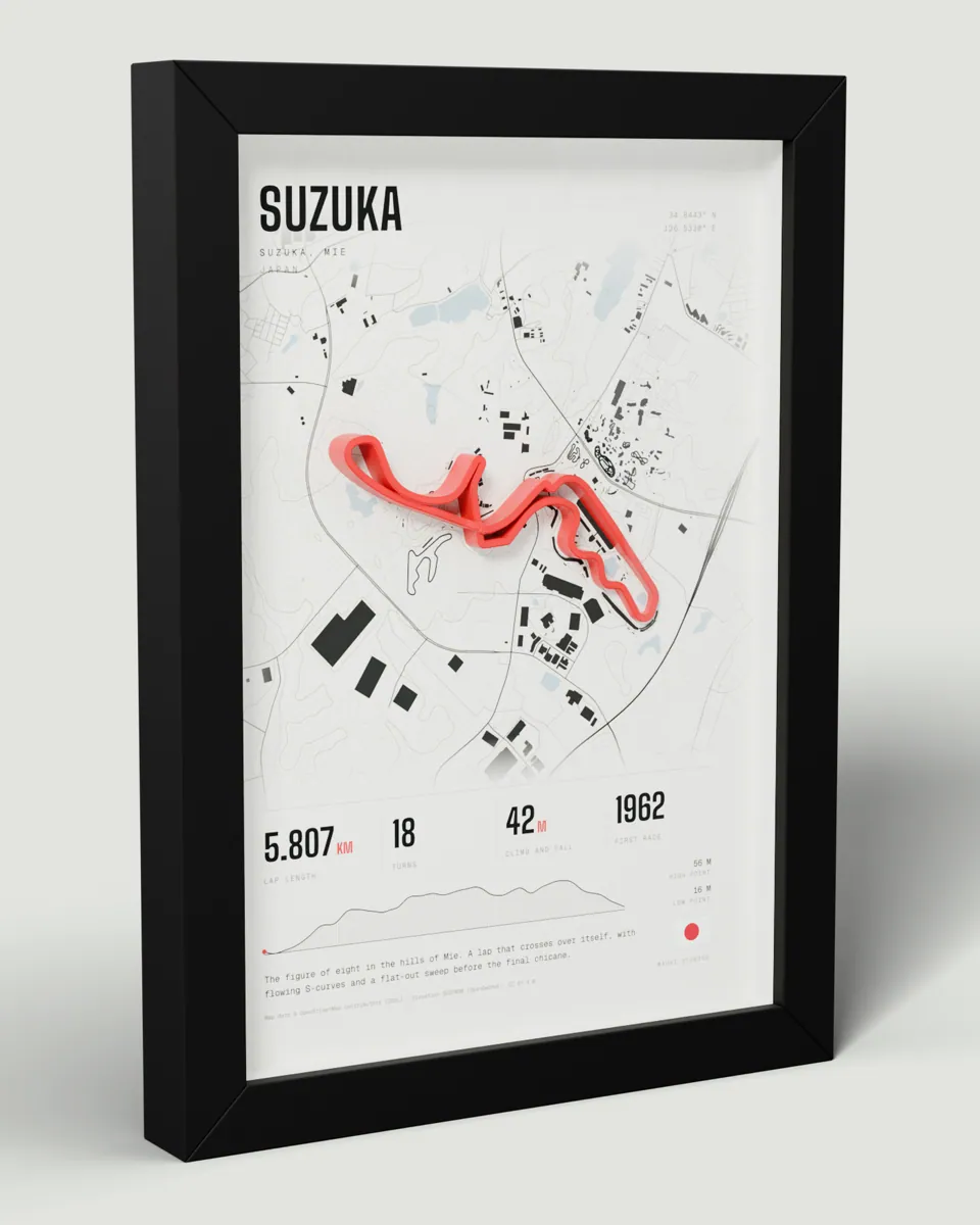 Suzuka frame in the Light design, angled view