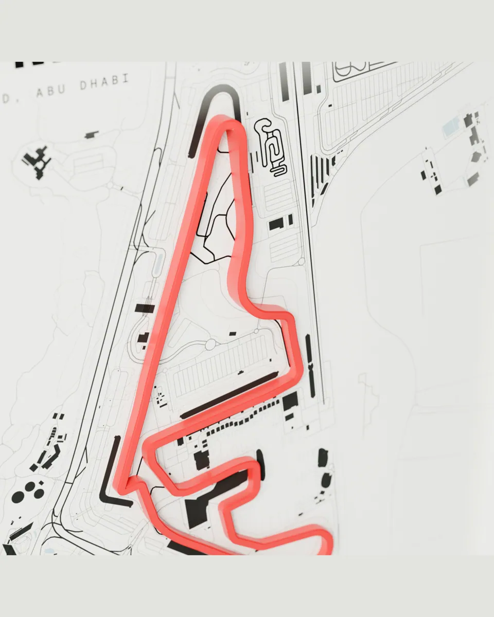 Yas Marina frame in the Light design, close-up of the relief