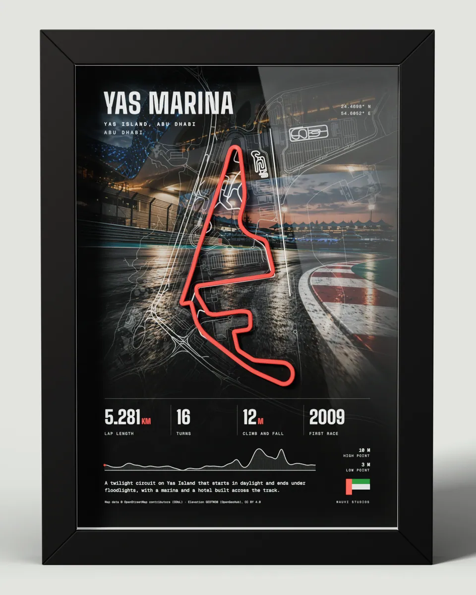 Yas Marina frame in the Photo design, front view