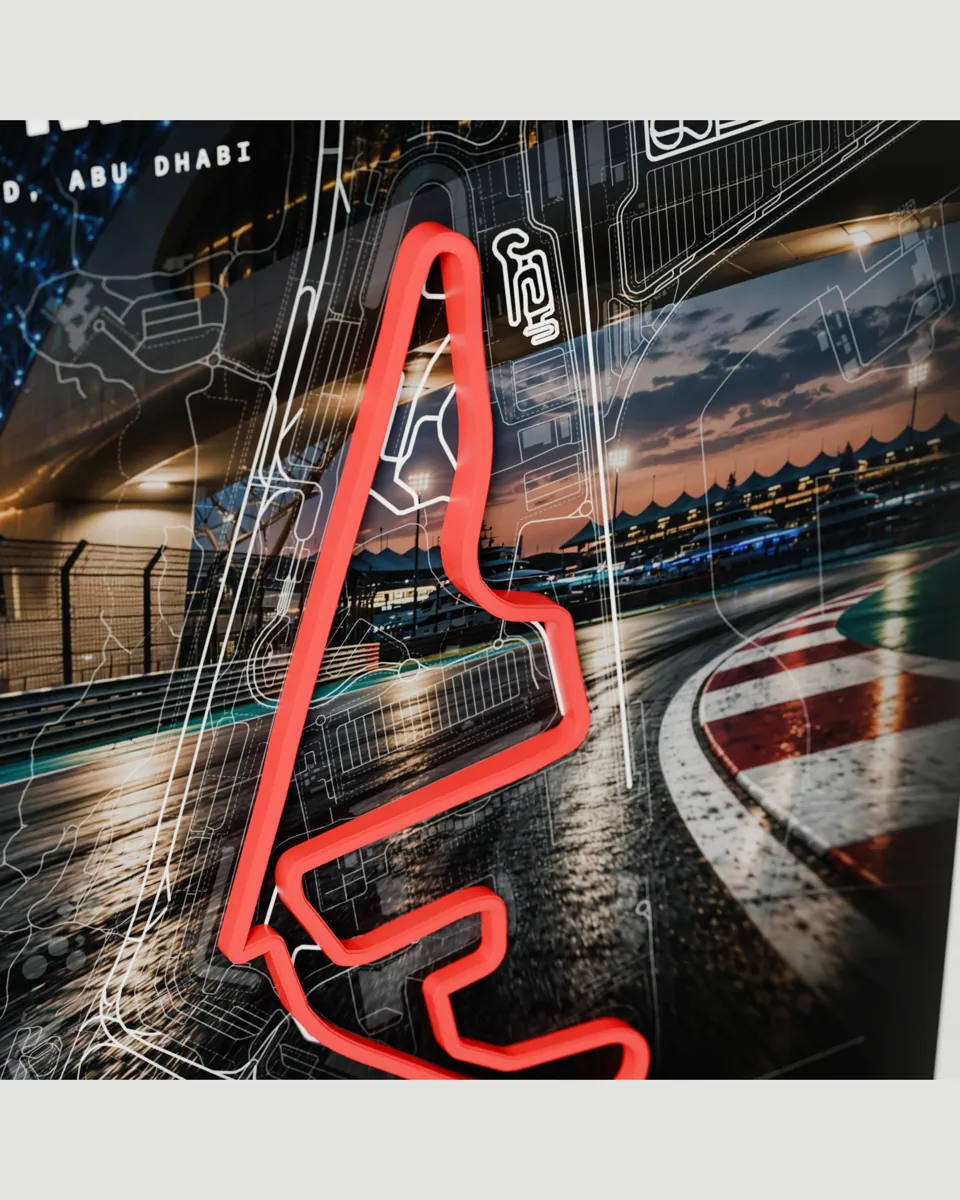 Yas Marina frame in the Photo design, close-up of the relief
